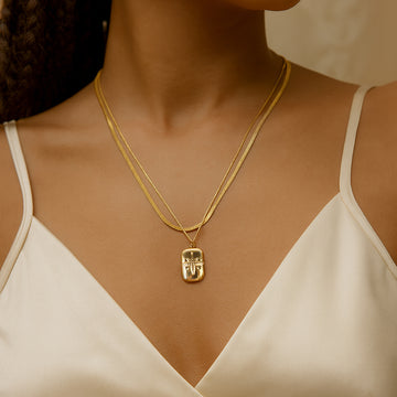 North Star - Studded Gold Layered Pendant