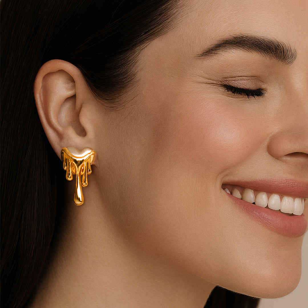 Melting Hearts - Statement Gold & Silver Studs