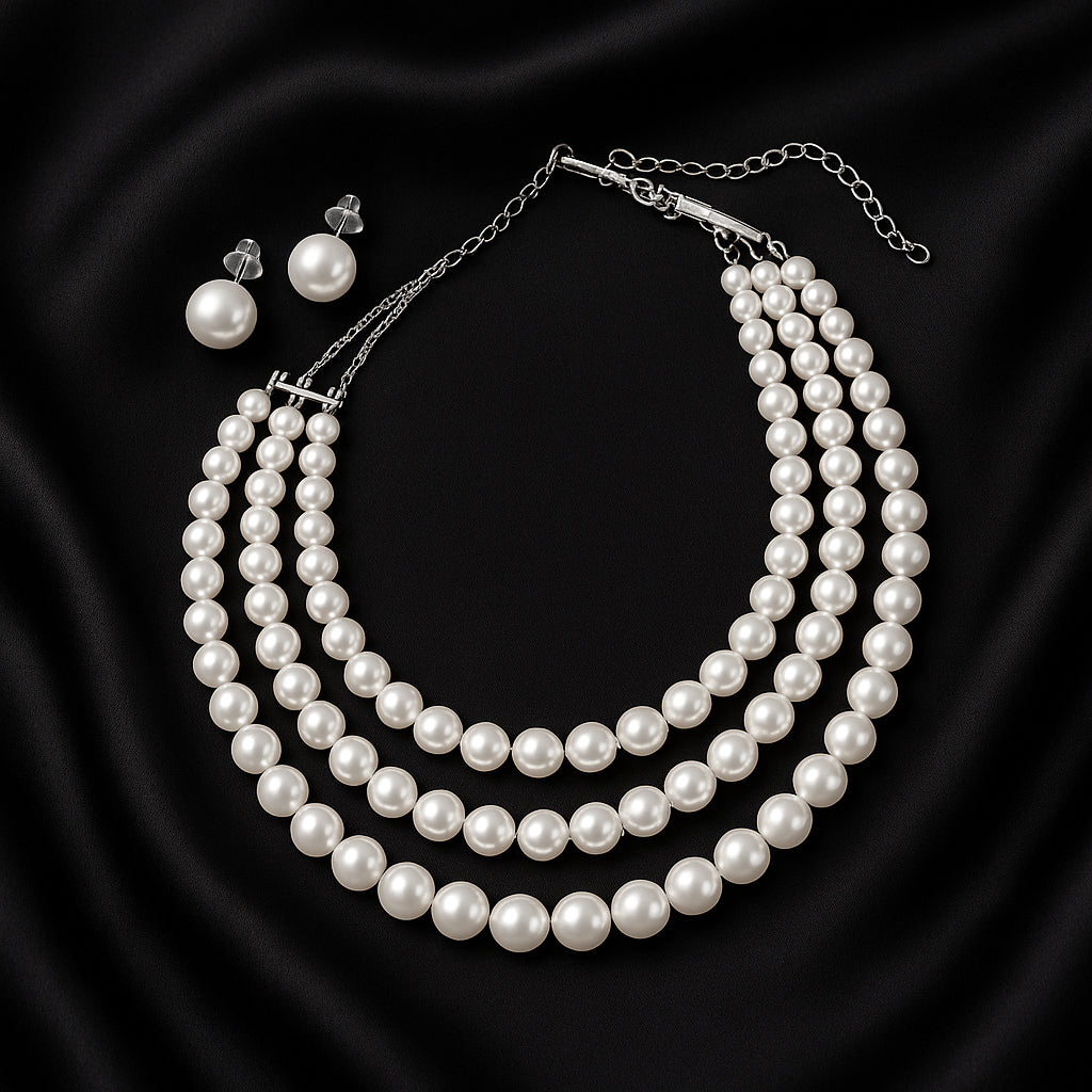 Pearly White - Layered Bead Necklace