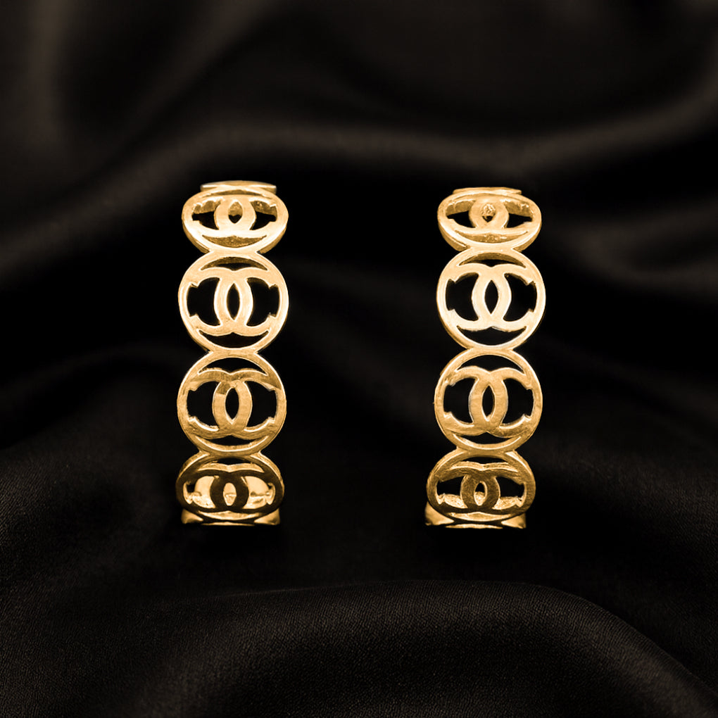 Golden Cut-Out Hoops