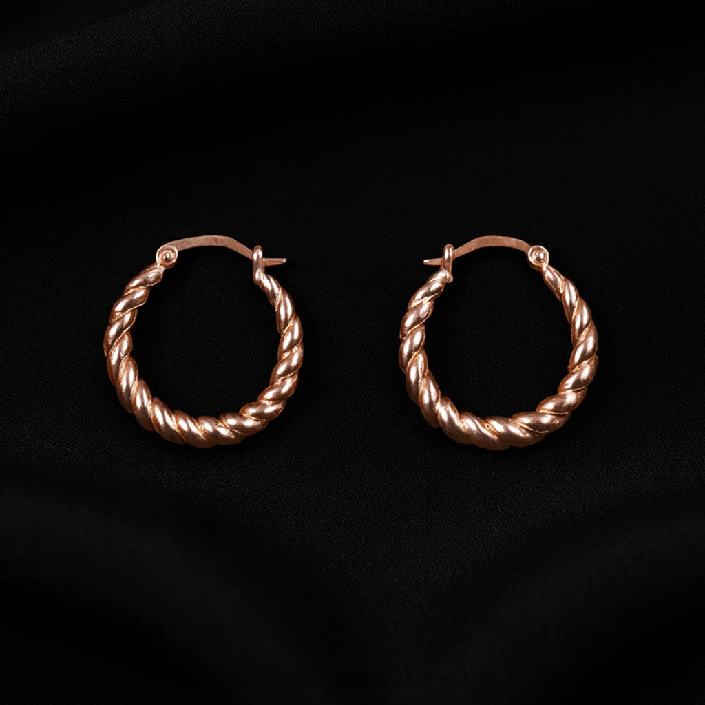 Rose Gold Curl Hoops Earrings