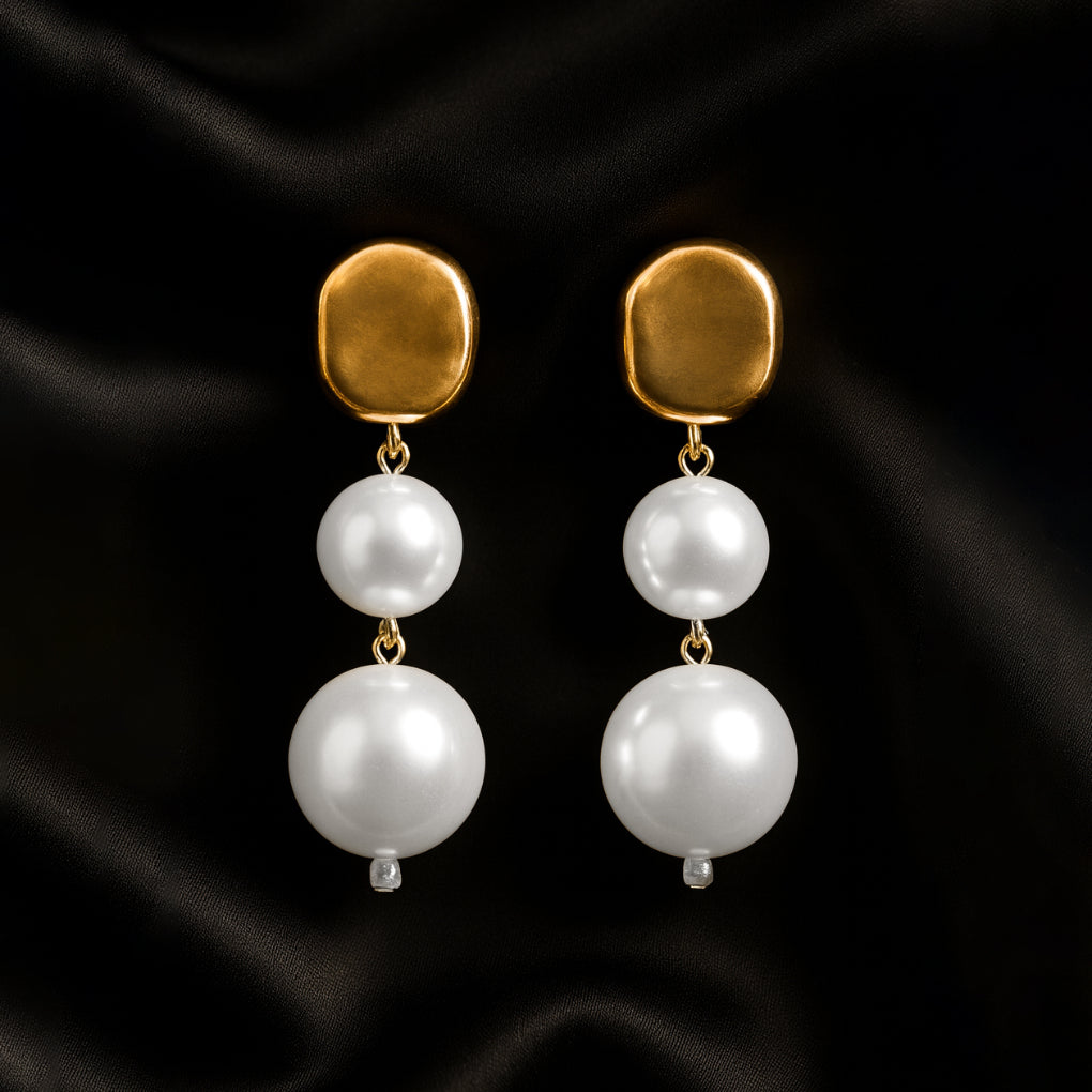 Silver Long Pearl Earrings