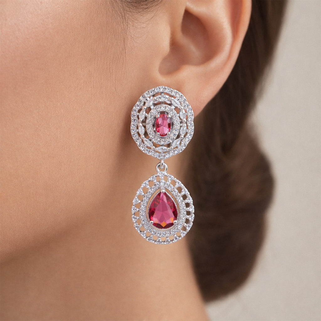 Blush Pink Bridal Teardrop Statement Set
