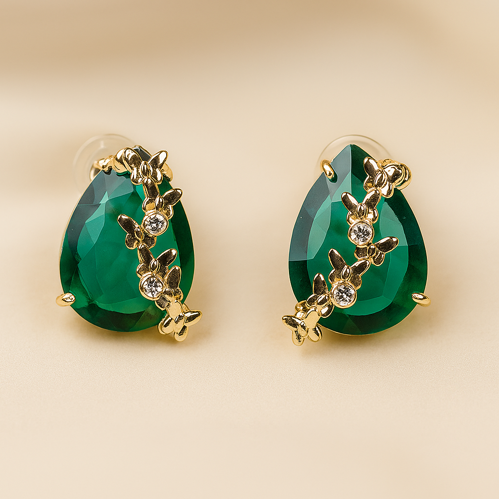 Teal Teardrop Studs
