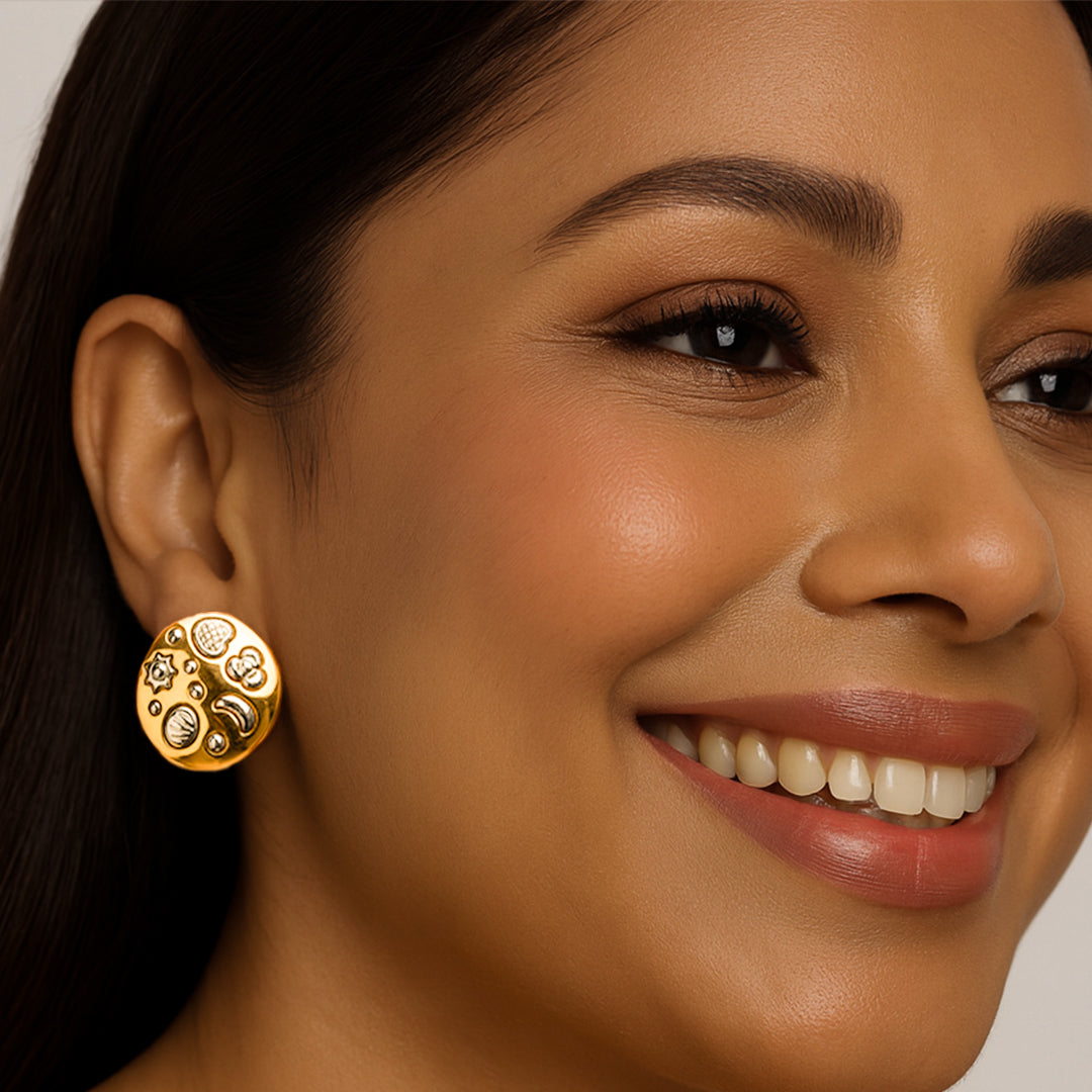 Nova - Gold & Silver Stud Earrings
