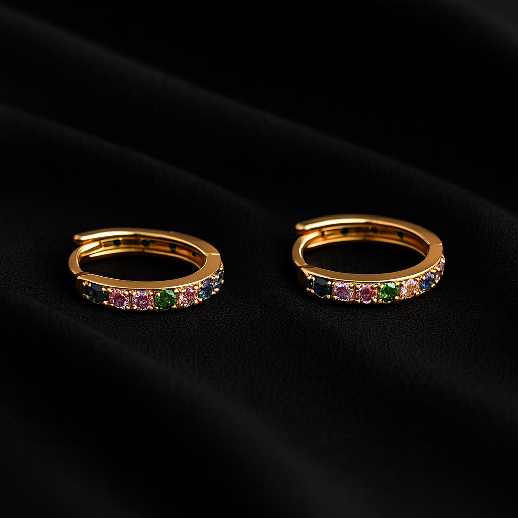 Small Multicolored Hoop Earrings