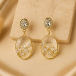 Load image into Gallery viewer, Ivory Embellished Stone Earrings
