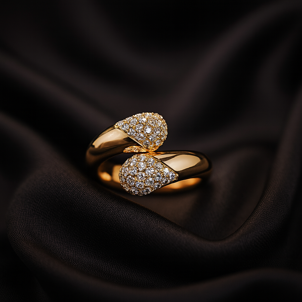 Lustre Wrap - Gold & Faux Diamond Ring