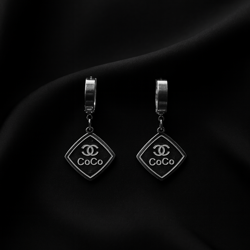 Black Coco Drop Earrings