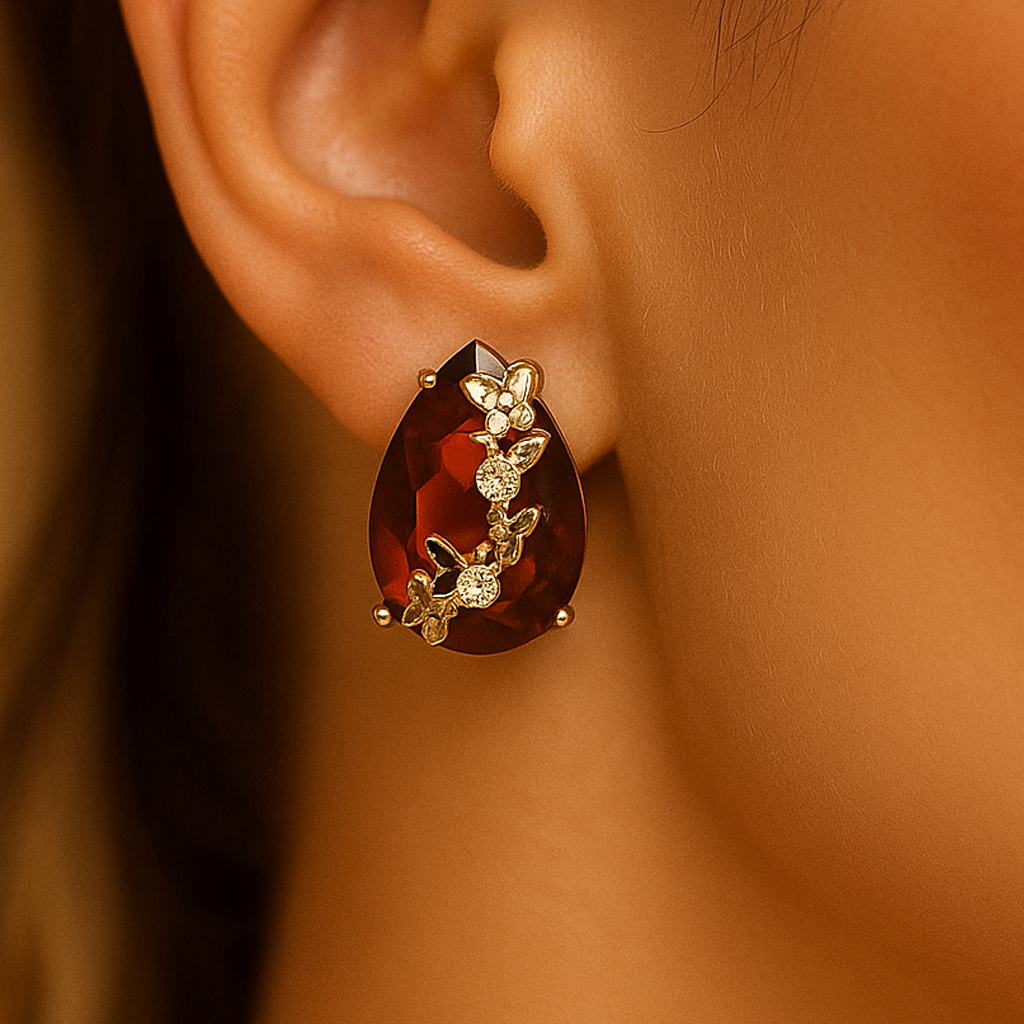 Wine Teardrop Earrings