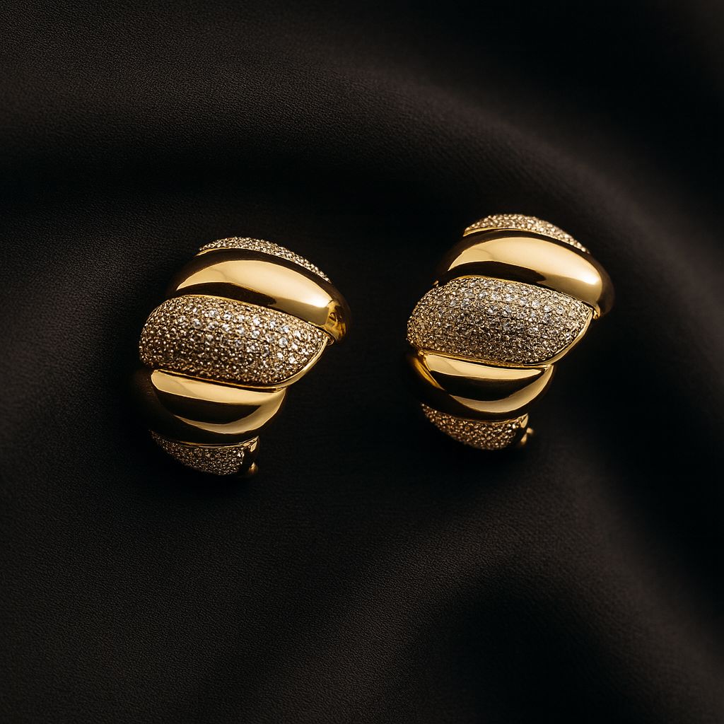 Golden Grace - Faux Diamond Earrings