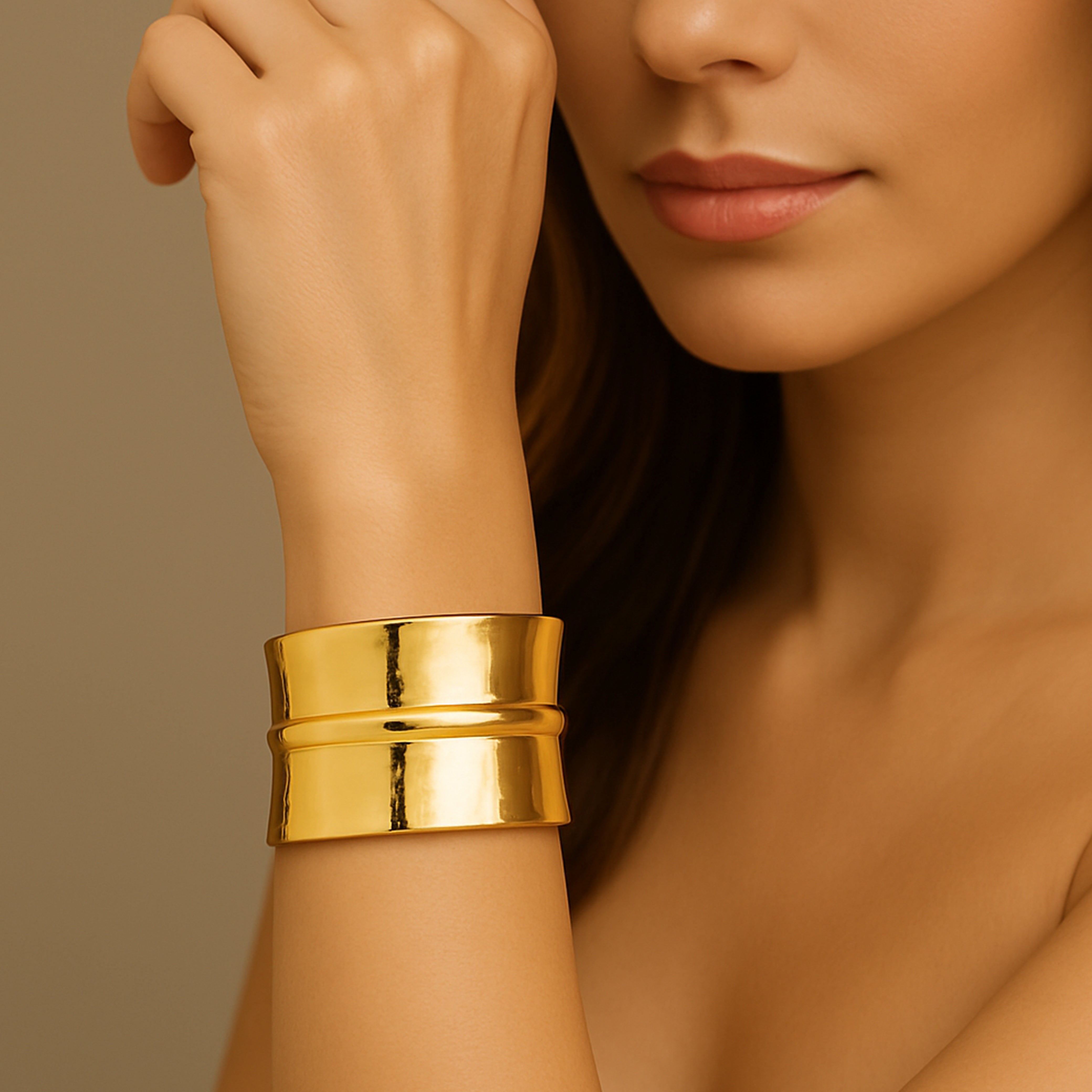 Golden Gloss Cuff Bracelet