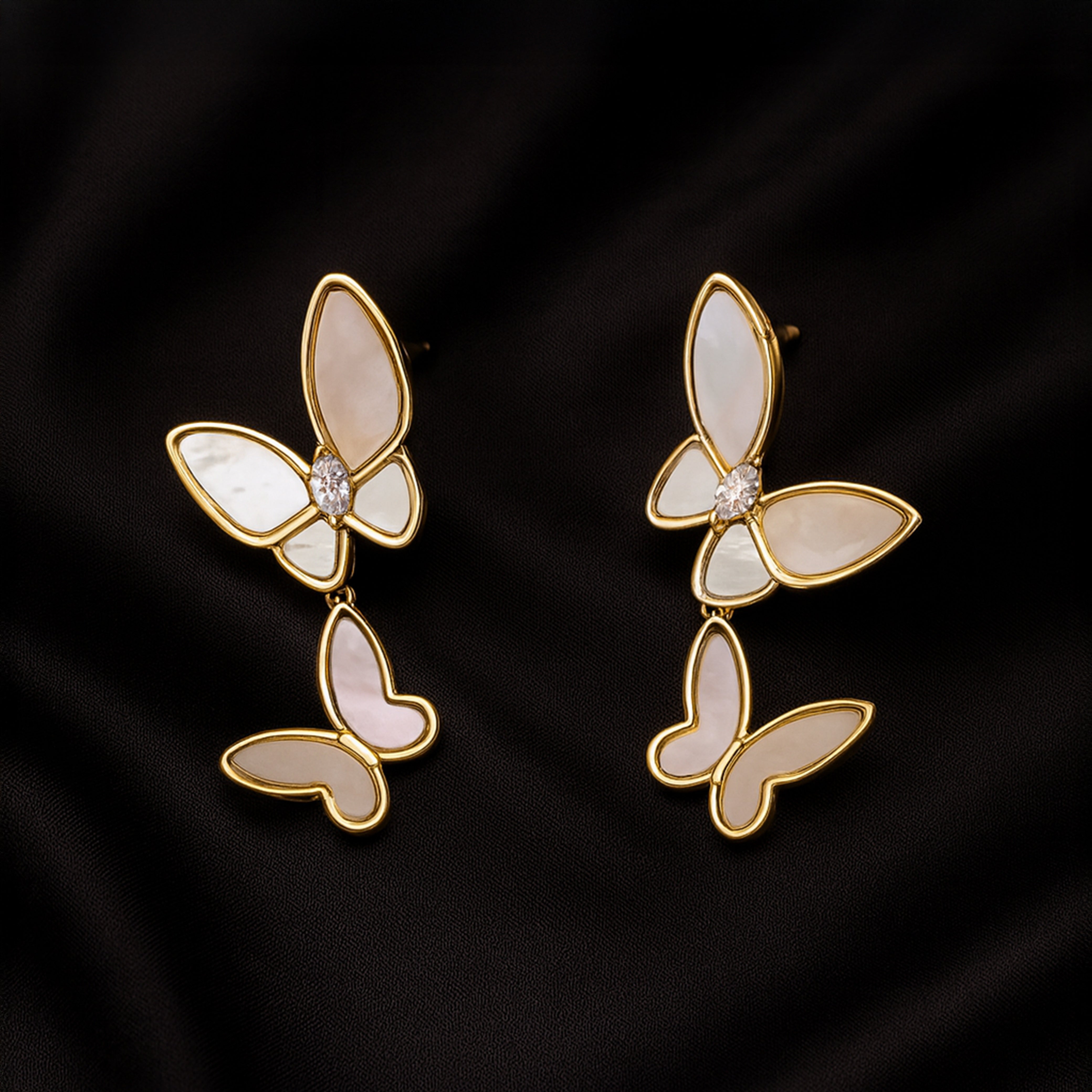 Starlit Butterflies - Drop Earrings