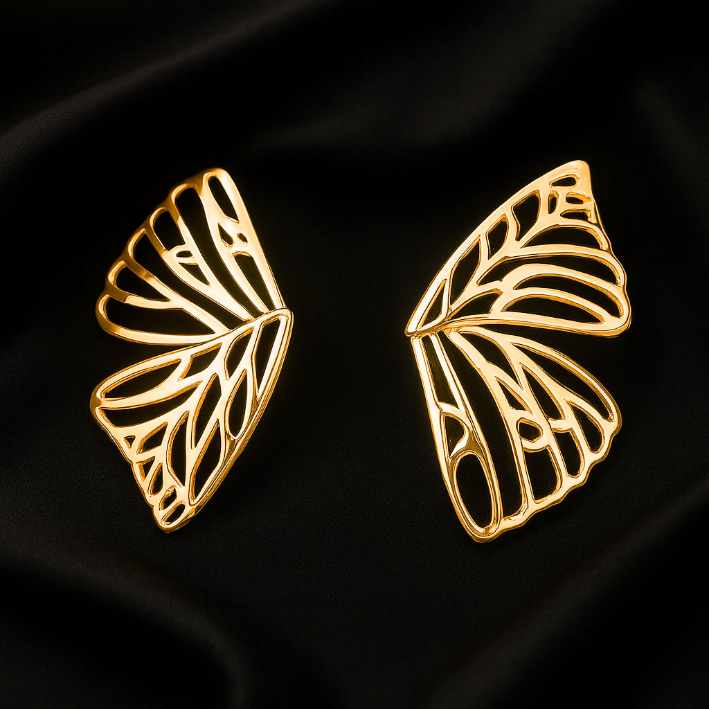 Golden Wings - Butterfly Stud Earrings