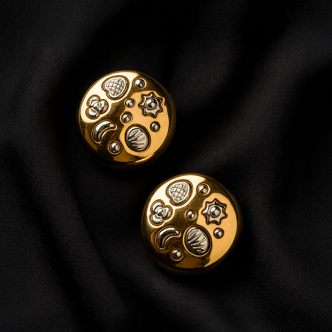 Nova - Gold & Silver Stud Earrings