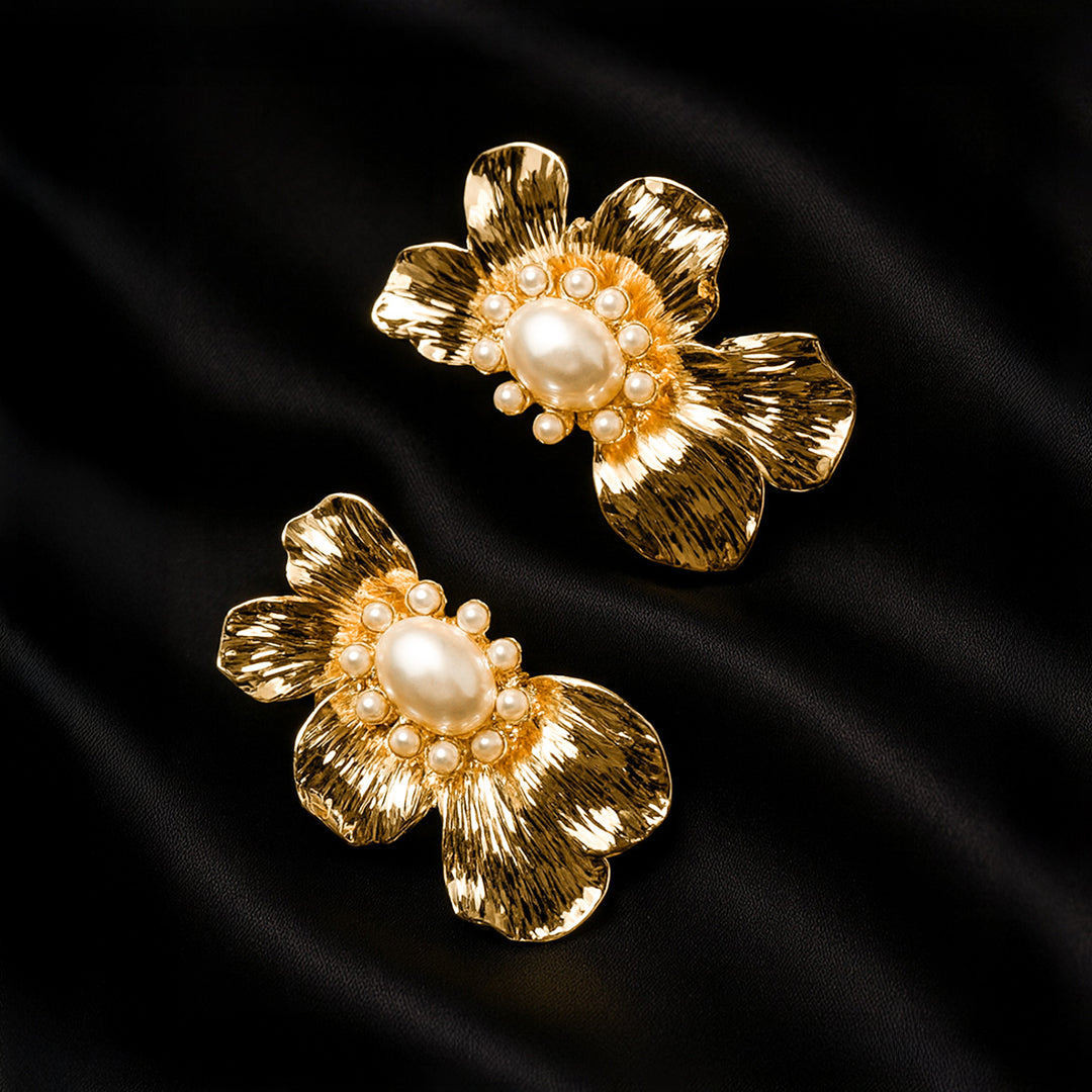 Blooming Gold - Statement Stud Earrings
