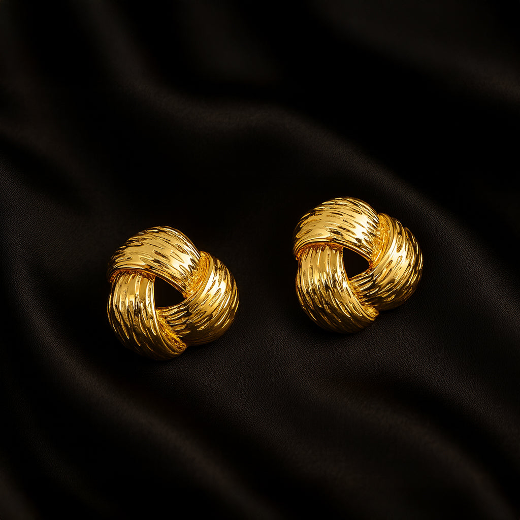 Golden Trinity - Statement Stud Earrings
