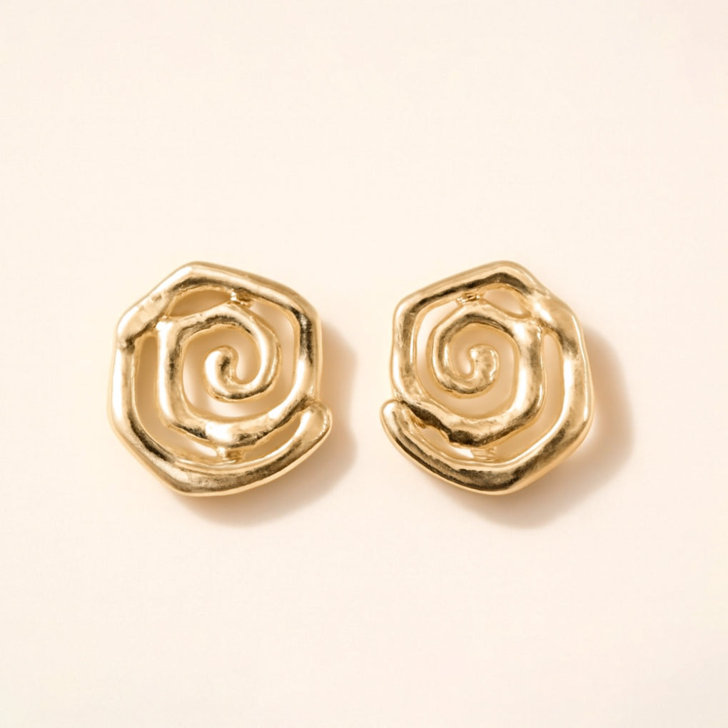 Spiral Gold Earrings
