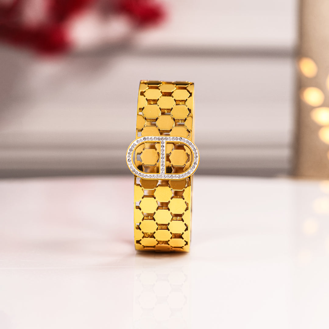 Gold Tone Hexagon Case Bracelets