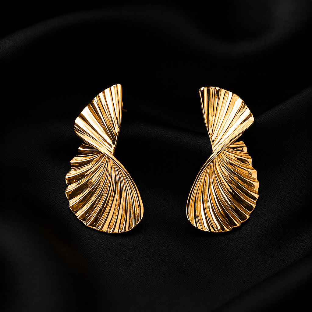 Swirling Fins - Statement Drop Earrings