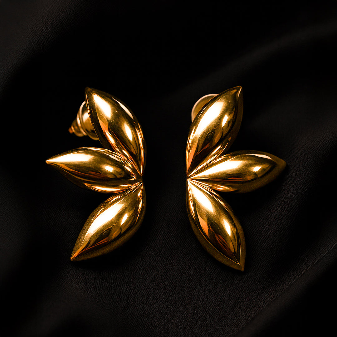 Gleaming Petals - Statement Drop Earrings