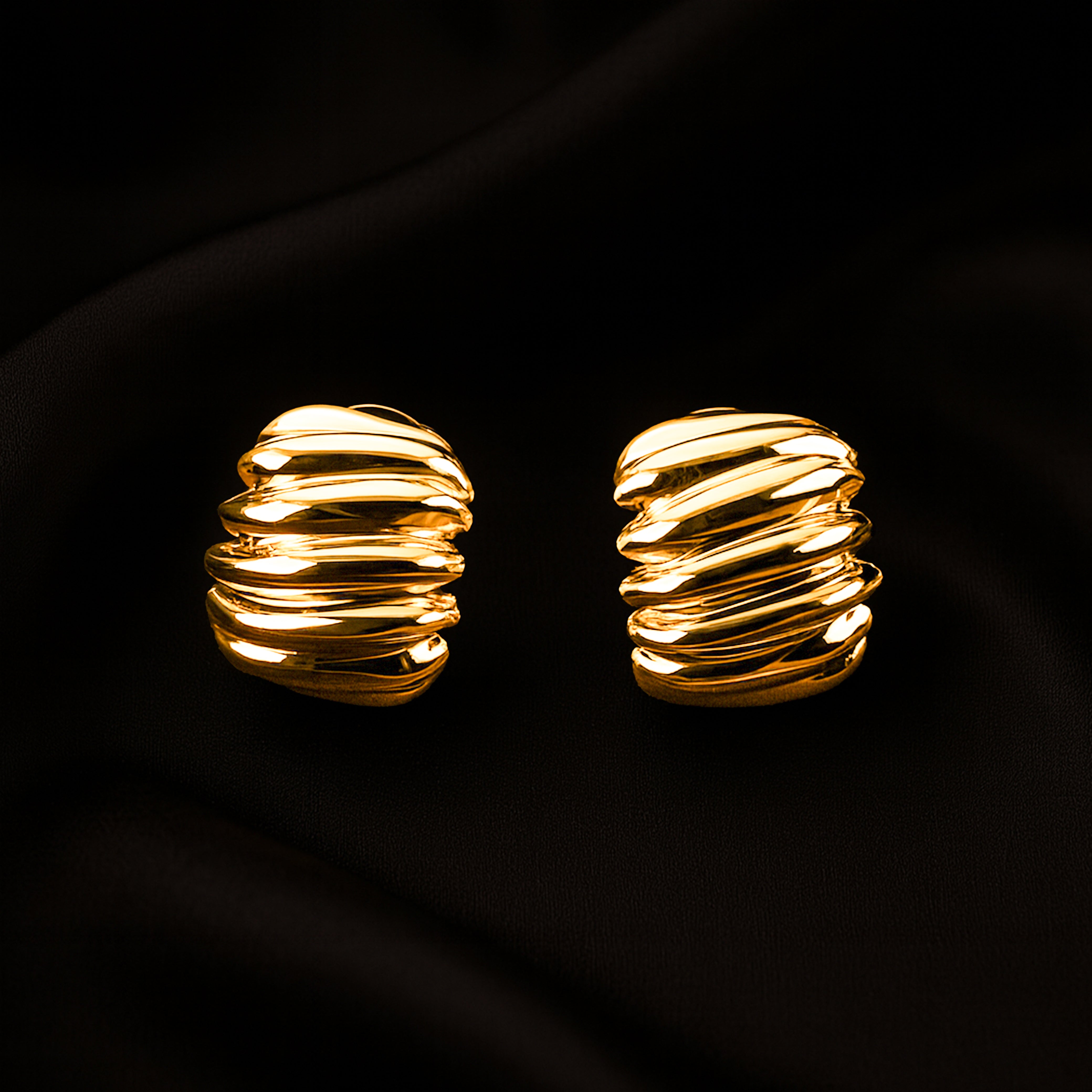 Sculpted Gold Stud Earrings