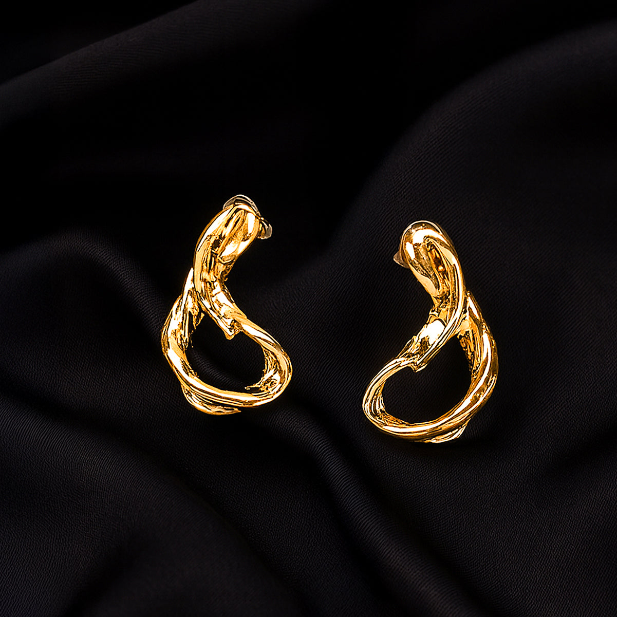 Dripping Gold - Abstract Drop Earrings