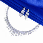 Load image into Gallery viewer, Silver American Diamod Jewellery Set
