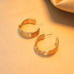 Load image into Gallery viewer, Twisted Gold Hoops Earrings
