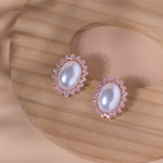 Load image into Gallery viewer, Rose Gold Plated White Pearl Earring