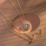 Load image into Gallery viewer, Gold Plated Evil Eye Princess Necklace