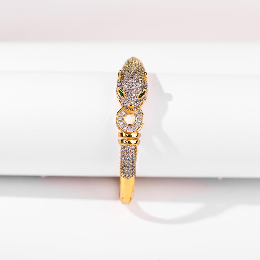 Diamond Leopard Head Gold Plated Bracelets