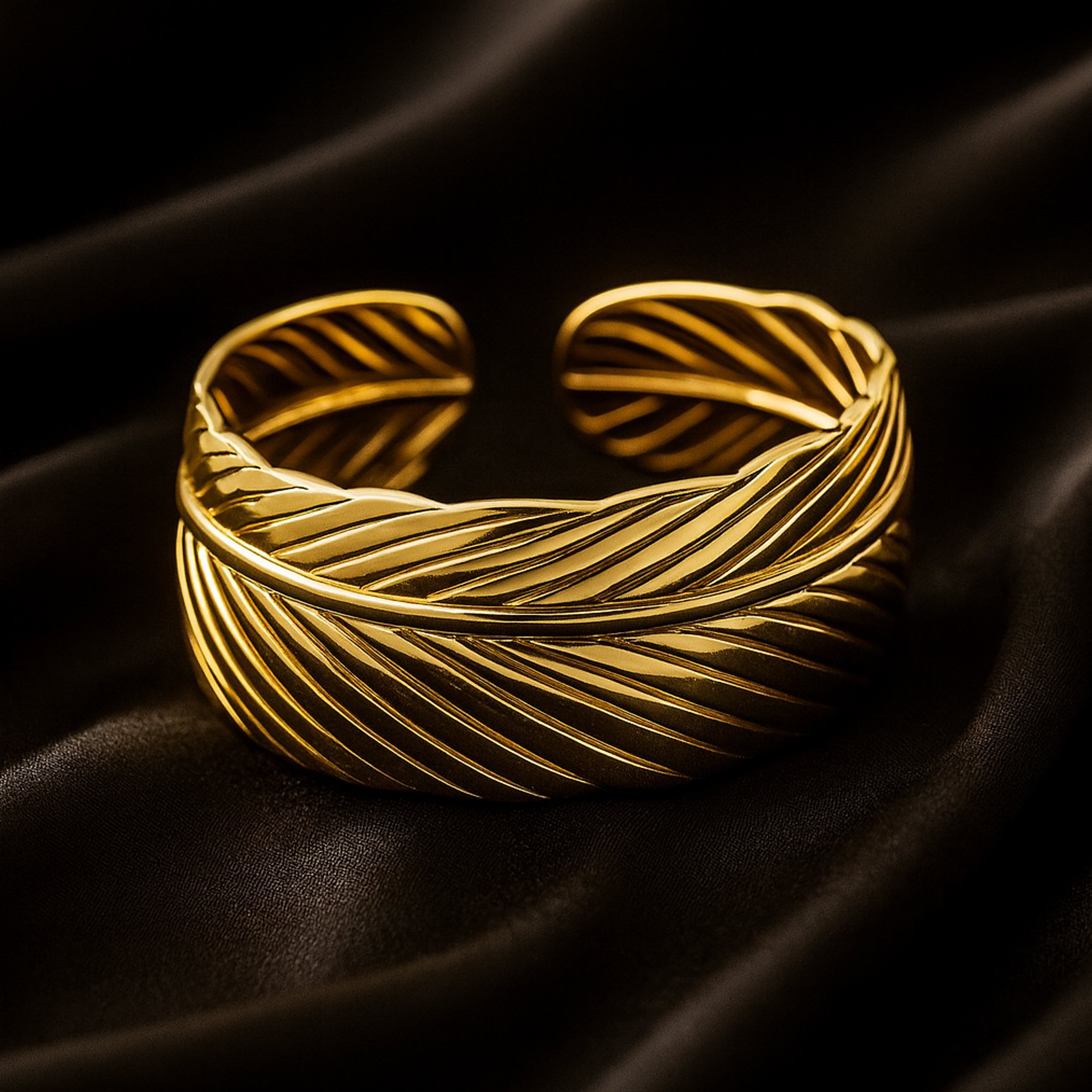 Golden Leaf Cuff Bracelet
