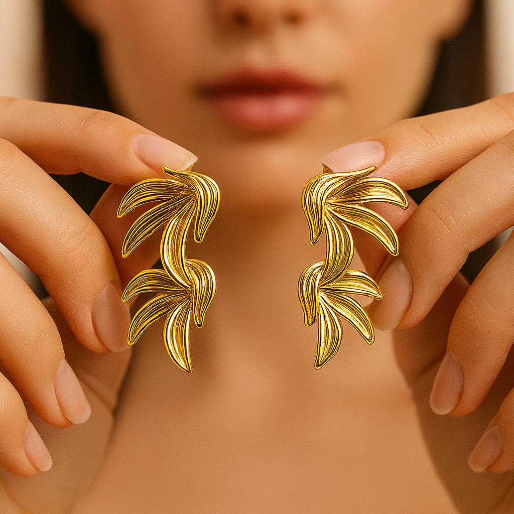 Golden Cascade Drop Earrings