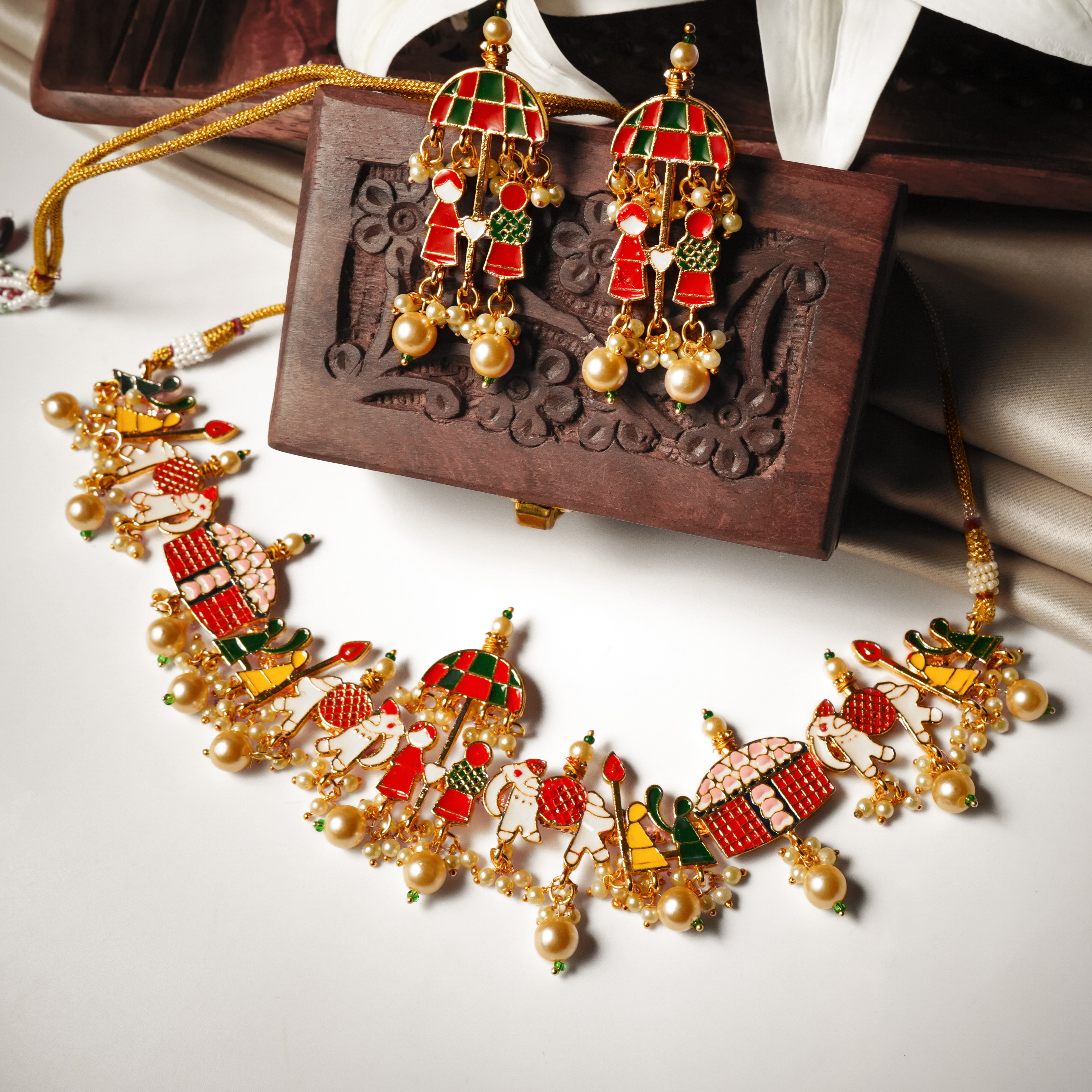 Handmade Minakari Doli Barat Necklace Set