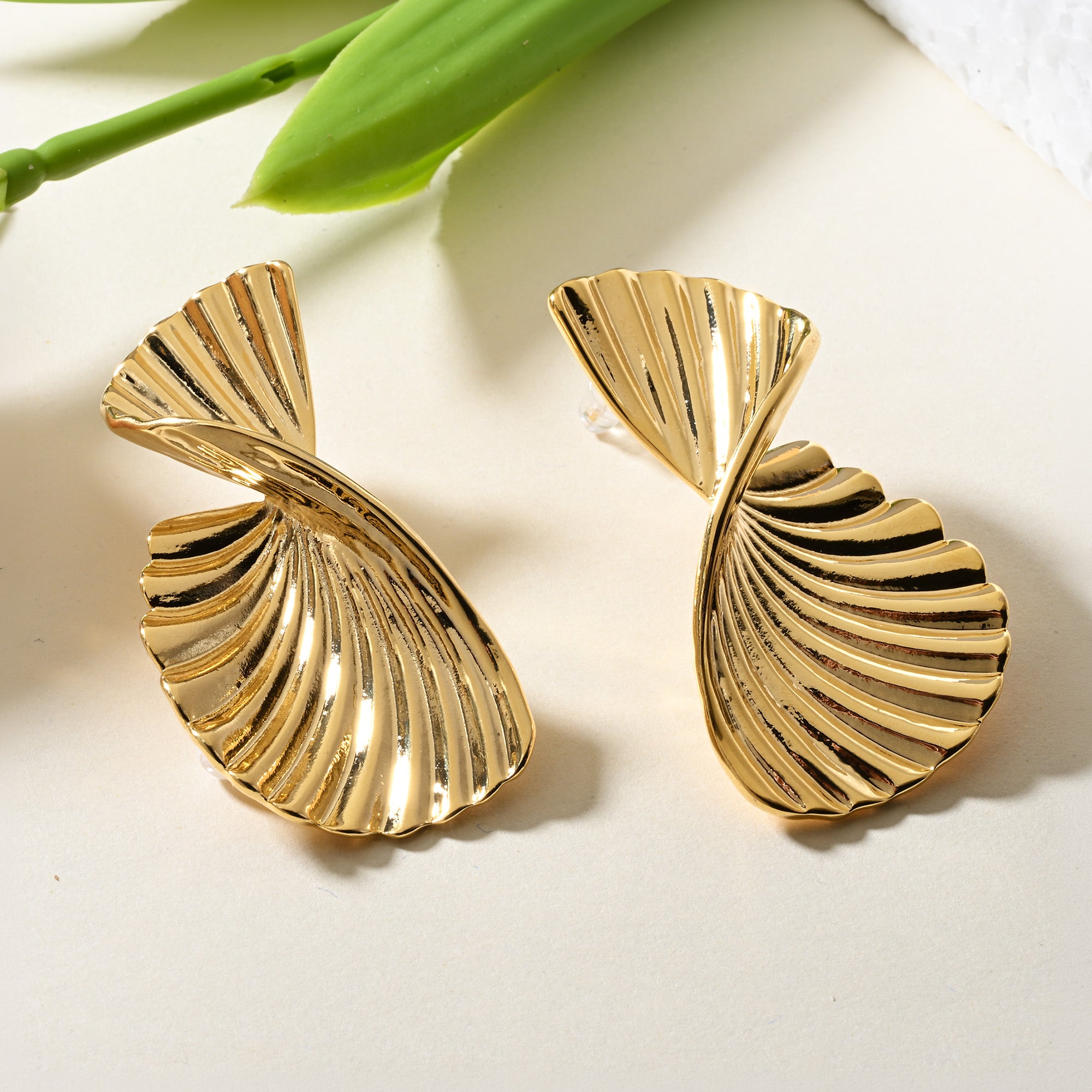 Swirling Fins - Statement Drop Earrings