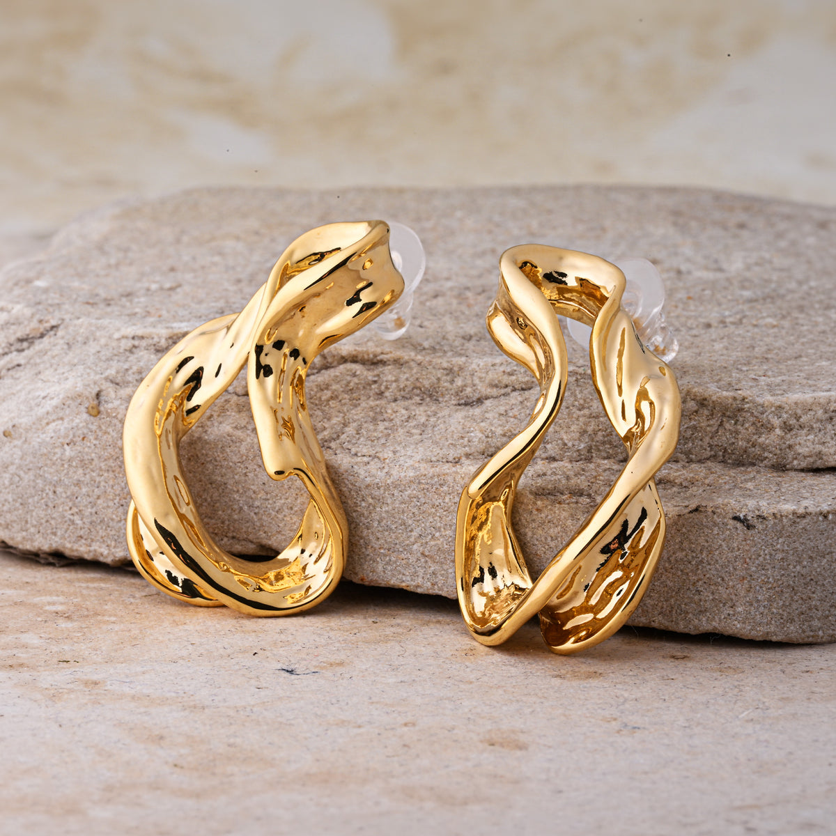 Dripping Gold - Abstract Drop Earrings