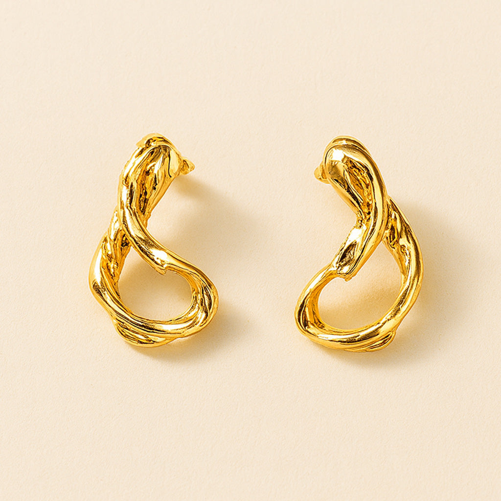 Dripping Gold - Abstract Drop Earrings