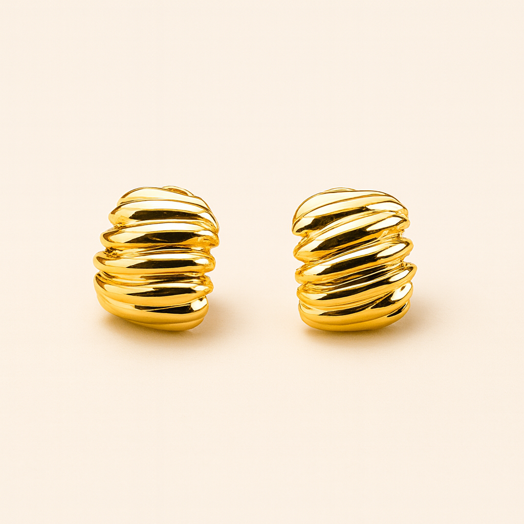 Sculpted Gold Stud Earrings
