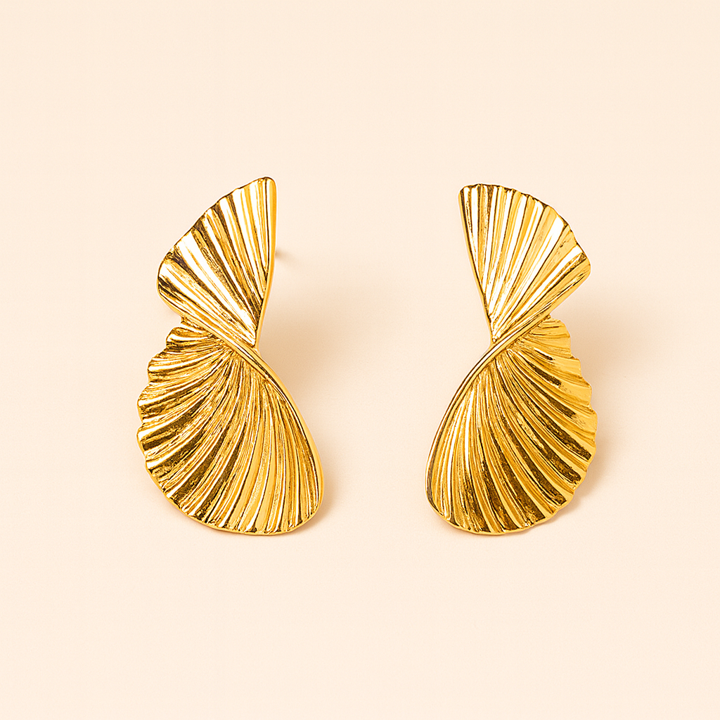 Swirling Fins - Statement Drop Earrings