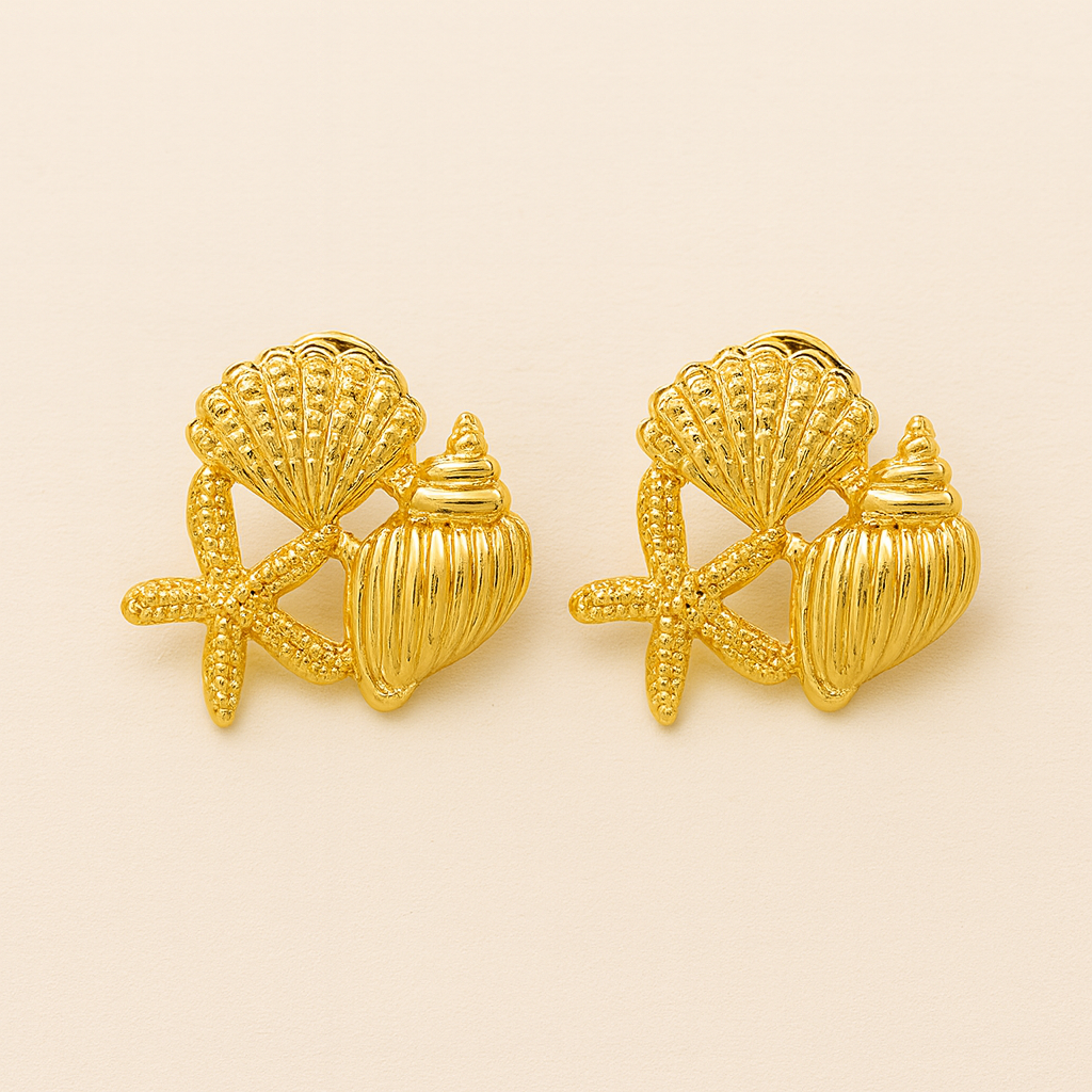 Beach Treasure - Statement Gold Studs