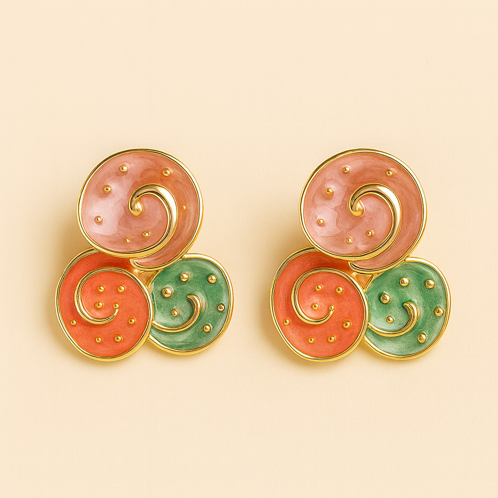 Swirl Multicolor Studs