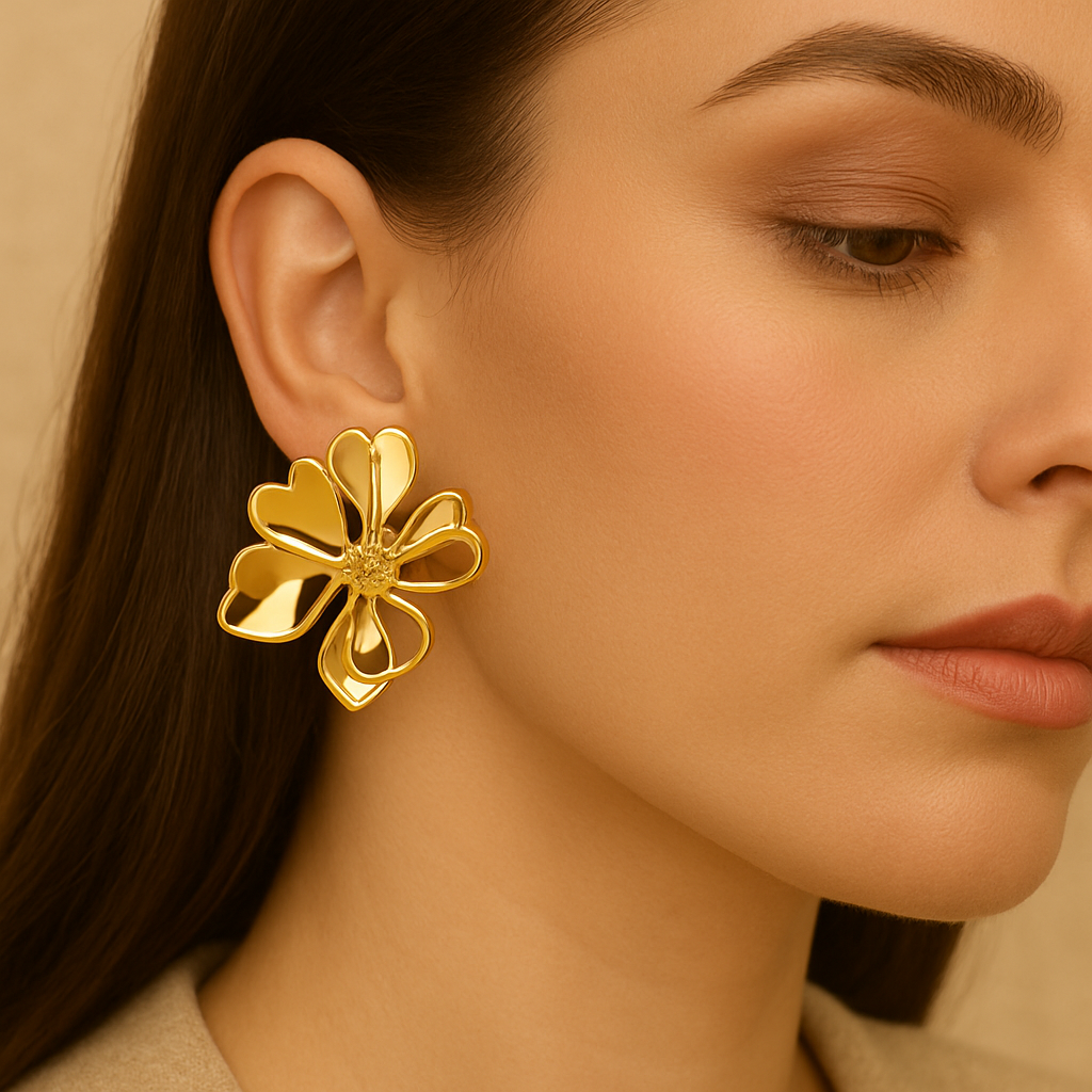 Golden Bloom Stud Earrings