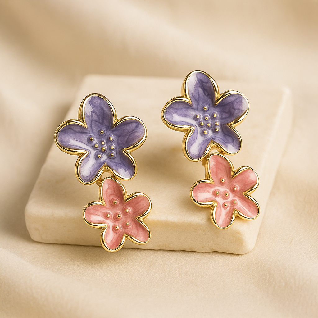 Floral Hanging Drop Earrings