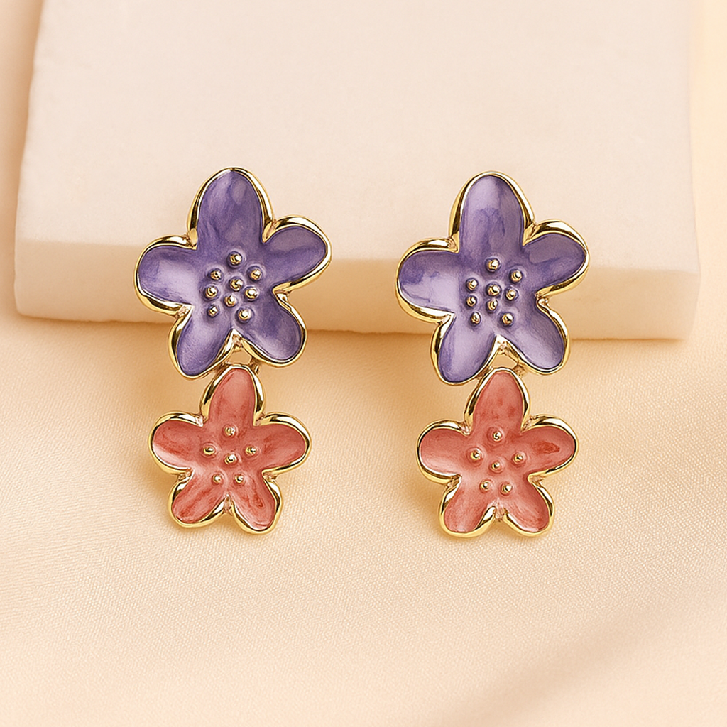 Floral Hanging Drop Earrings