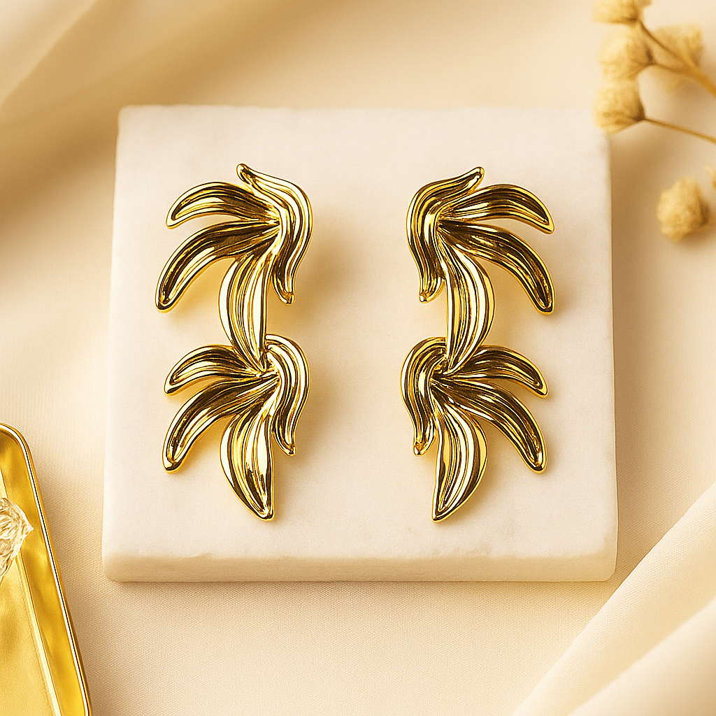 Golden Cascade Drop Earrings