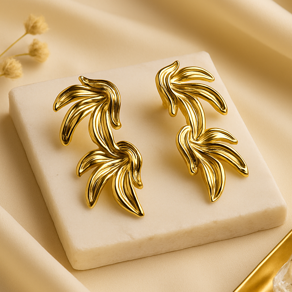 Golden Cascade Drop Earrings