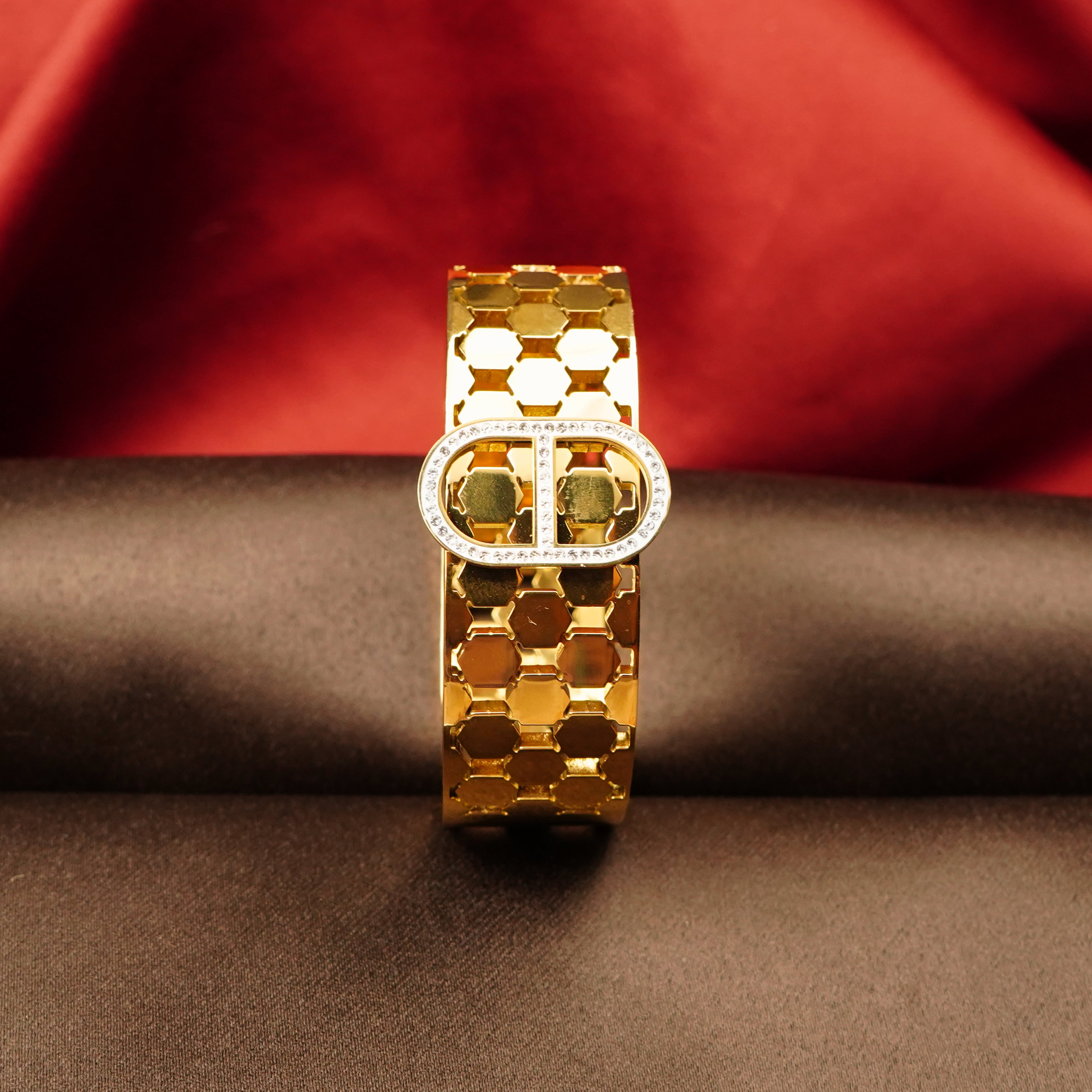Gold Tone Hexagon Case Bracelets