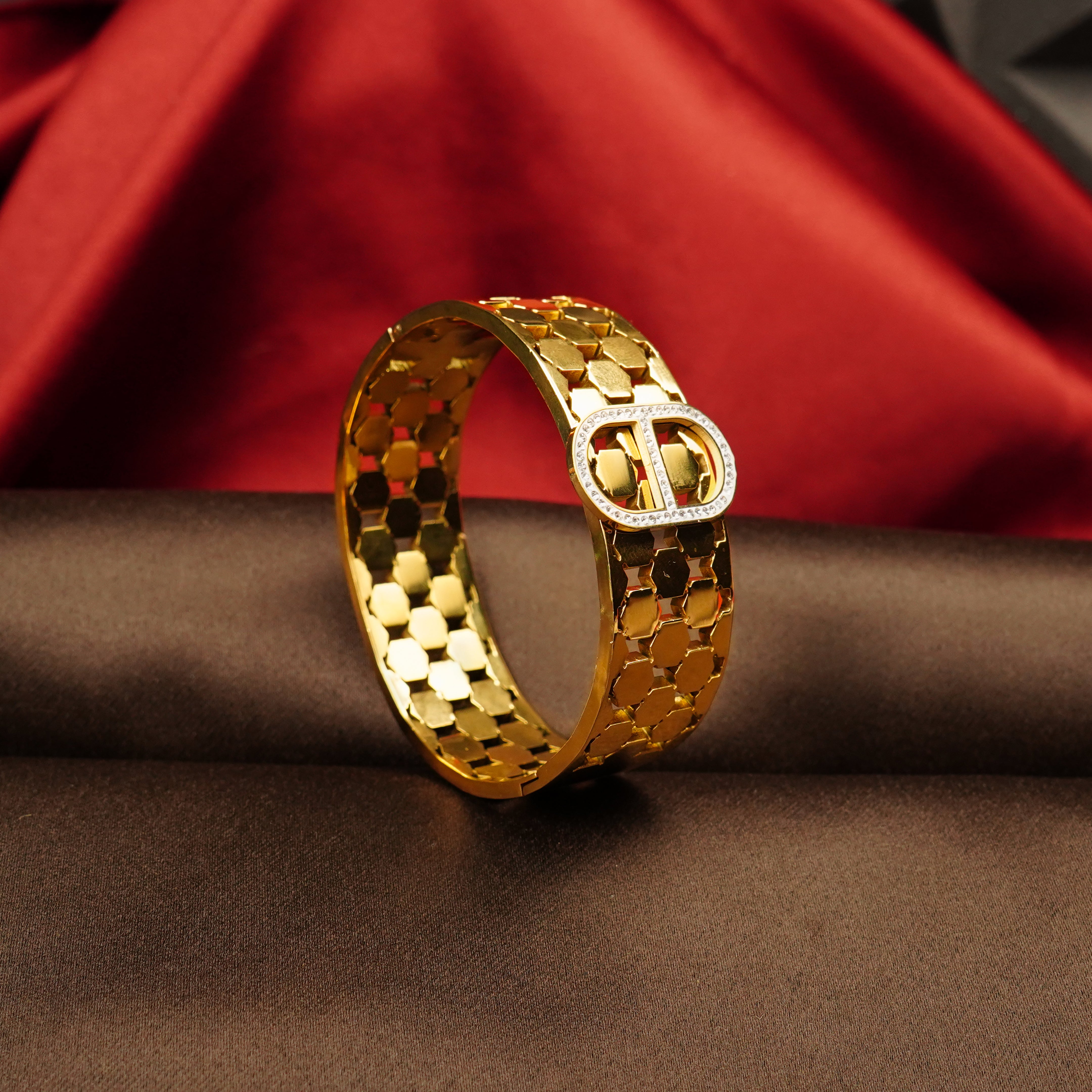Gold Tone Hexagon Case Bracelets