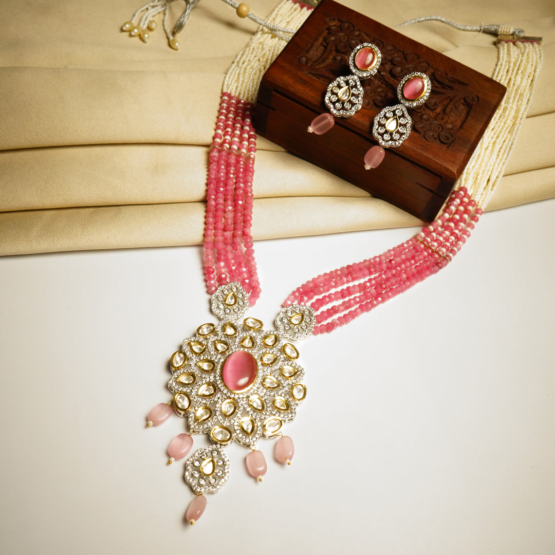 Antique Kundan Polki Pendant Necklace Set